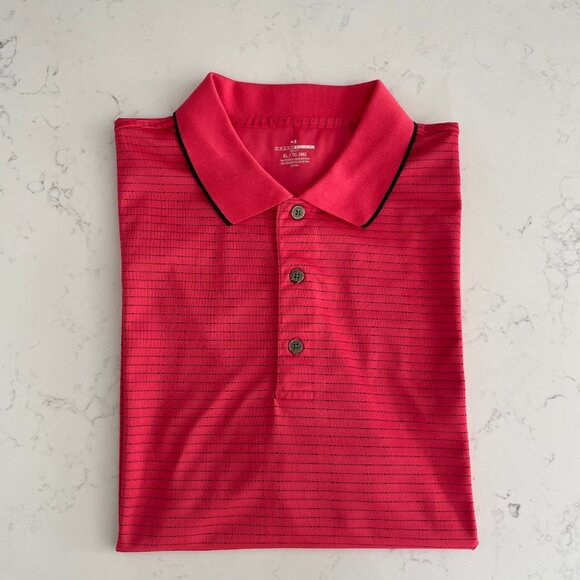 Grand Slam Golf Short Sleeve Striped Polo Polyester Shirt Red + Black Sz XL - Picture 14 of 14